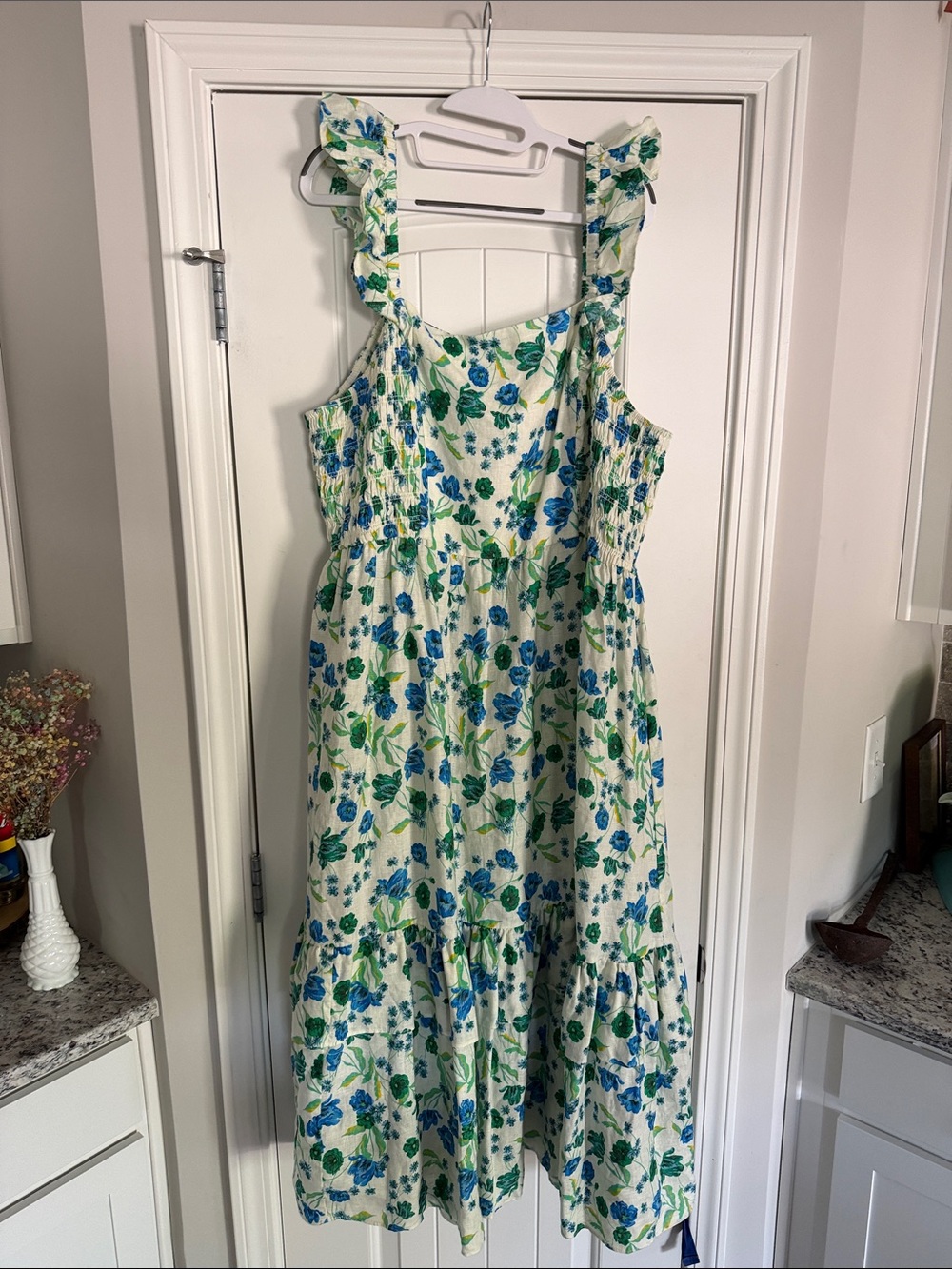 Draper James Linen Carrie Midi Dress